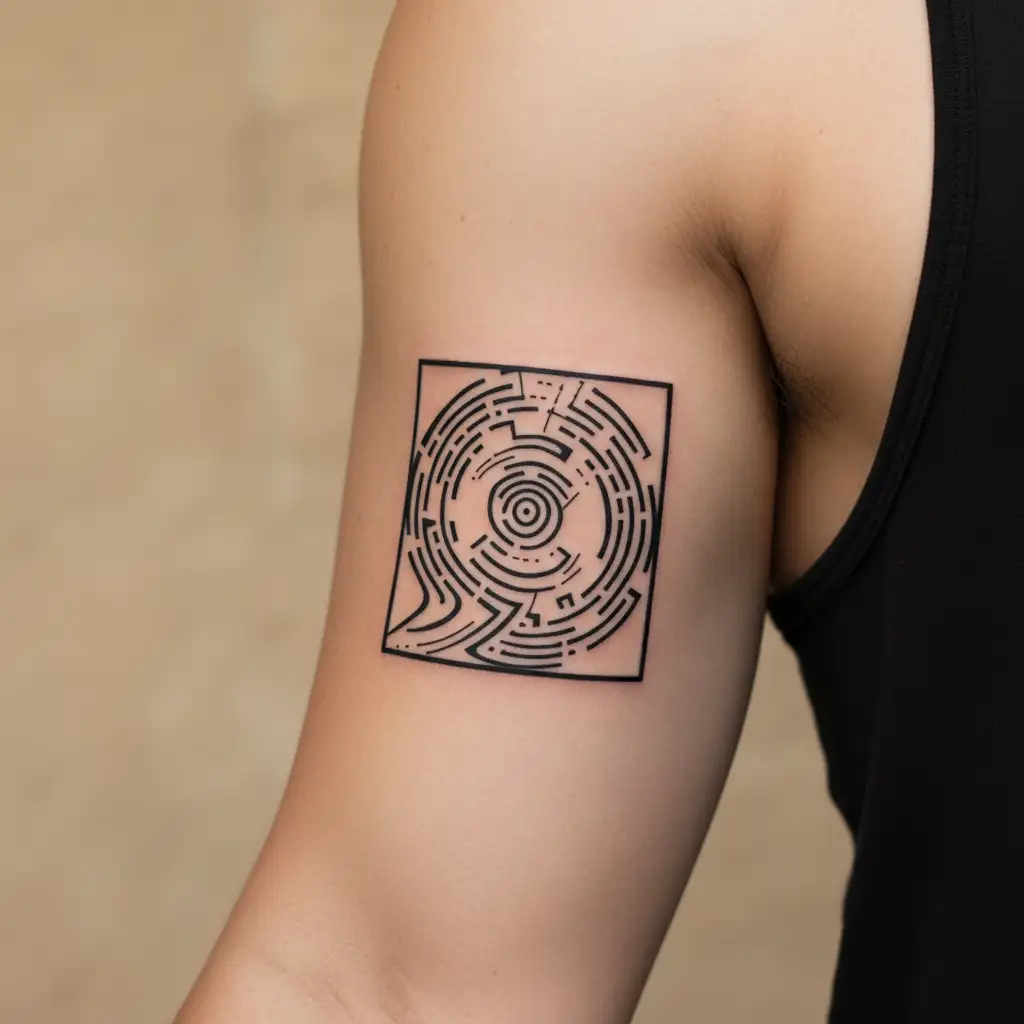 labyrinth tattoo design idea