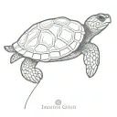 small turtle laying tattoo design idea
