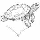 small turtle laying tattoo design idea