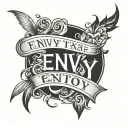Envy text tattoo design idea