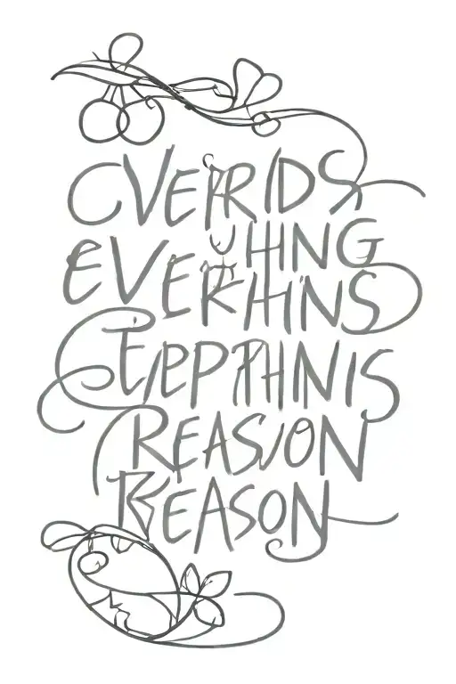 words "everything happens for a reason"  tattoo design idea