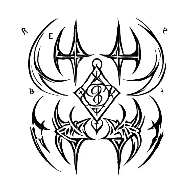 *Symbolic Viking Tattoo Design with Ancient Runes:*- *Elements:*- Names: *Rony*, *Rana*, *Dana*, *Yam*, *Mini* writte tattoo design idea
