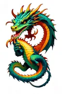 dragon holding halligan bar tattoo design idea