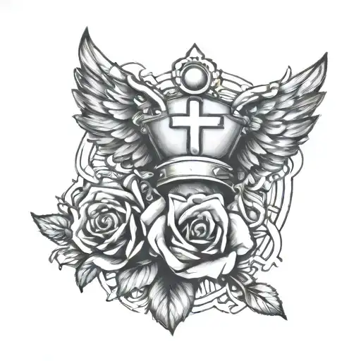 nurse symbolizing healing tattoo design idea