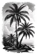 3 palm trees tattoo design idea