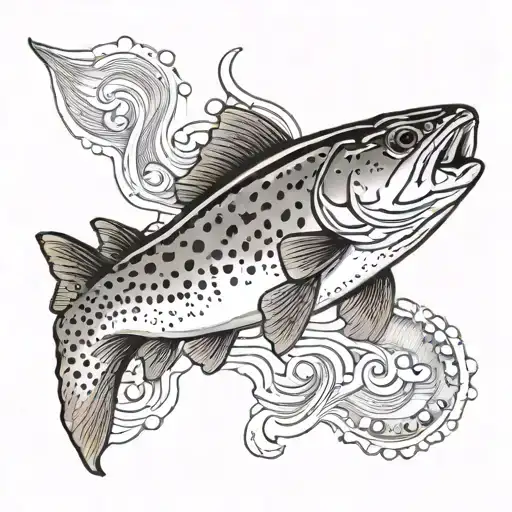 trout combined speckled rainbow brown trout tattoo design idea