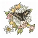 April, May, August, September, October birth flower tattoo design idea