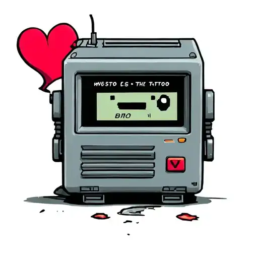 BMO with a broken heart tattoo design idea
