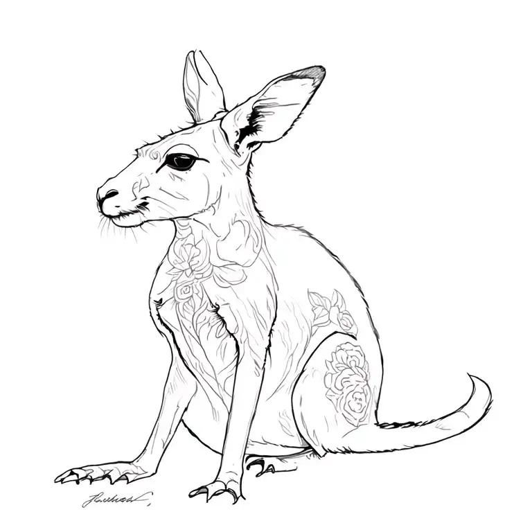 Kangaroo tattoo design idea