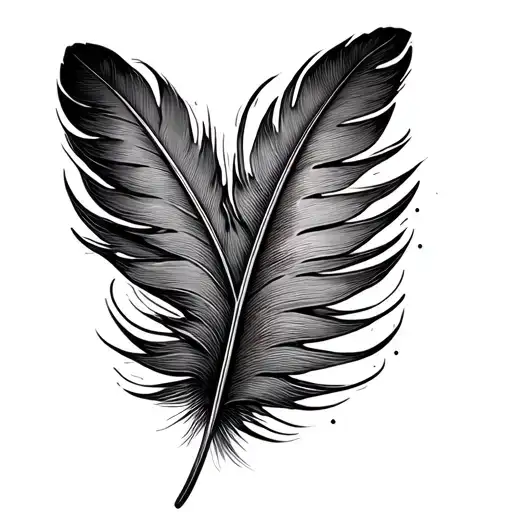 Minimal Dove Feather tattoo design idea