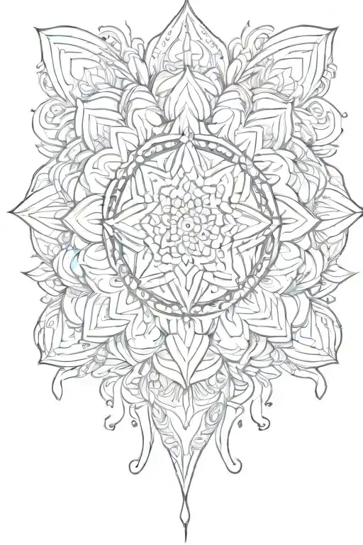 mandala, healing, self love, female, delicate, courage tattoo design idea