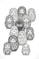 nesting dolls peeking tattoo design idea