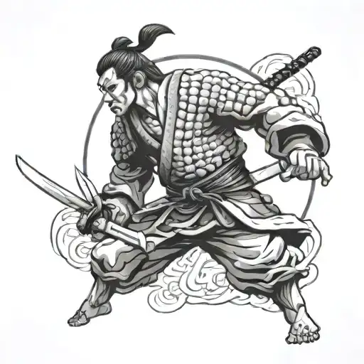 Samurai Jiu Jitsu tattoo design idea