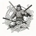 Samurai Jiu Jitsu tattoo design idea