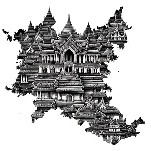background map of cambodia tattoo design idea