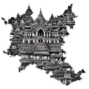 background map of cambodia tattoo design idea