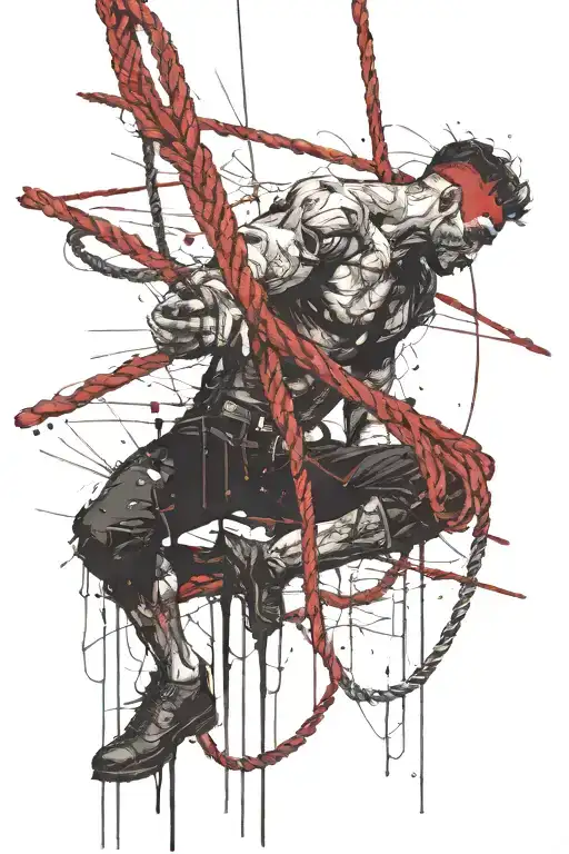 male bdsm bondage rope tattoo design idea