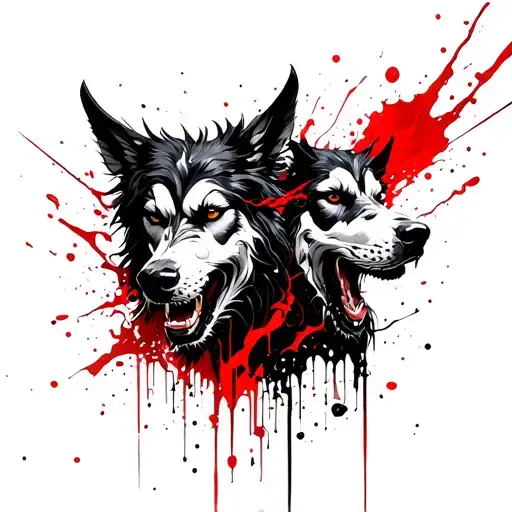 Hades and Cerberus in the underworld tattoo design idea