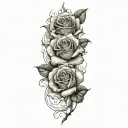 burning roses tattoo design idea
