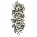 burning roses tattoo design idea