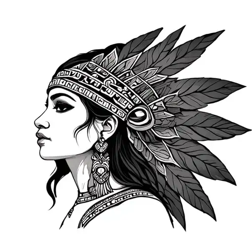 aztec princess tattoo design idea