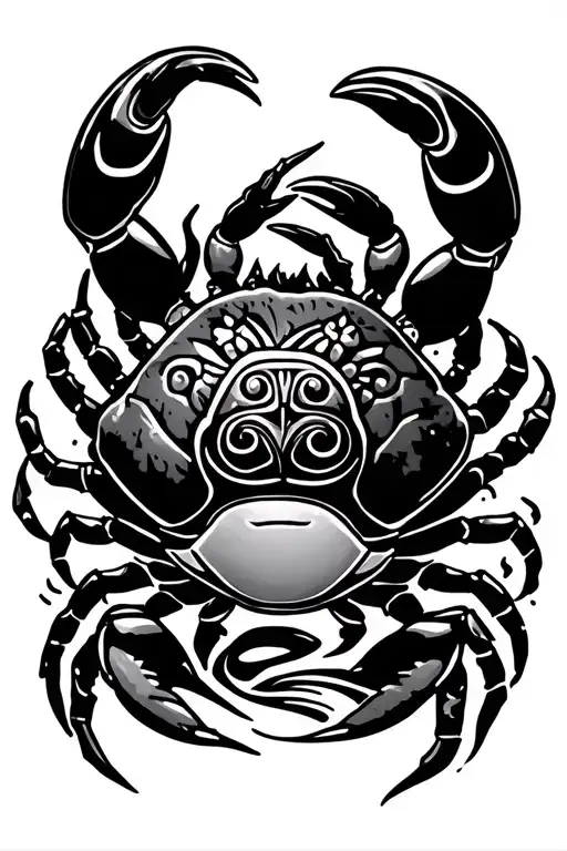 Polynesian/ Hawaiian pattern around, water protection, family, zodiac crab of cancer. Upper arm tattoo tattoo design idea