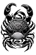 Polynesian/ Hawaiian pattern around, water protection, family, zodiac crab of cancer. Upper arm tattoo tattoo design idea