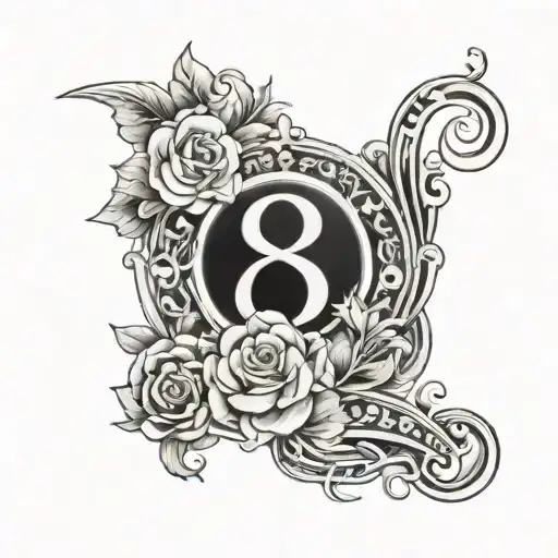 number 8 tattoo design idea