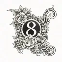 number 8 tattoo design idea