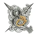 number 8 tattoo design idea