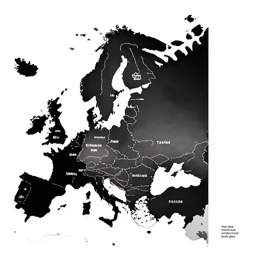 Map Of Europe tattoo design idea