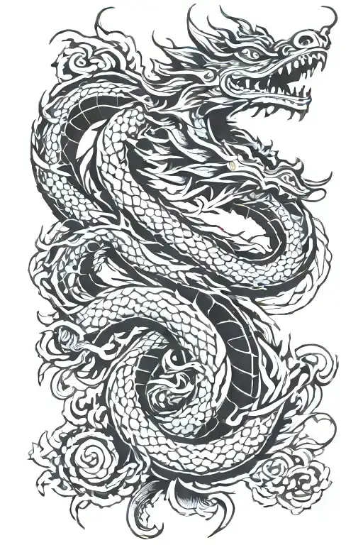 Naga dragon Laos tattoo design idea