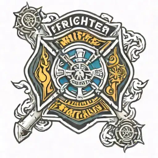 firefighter Maltese cross tattoo design idea