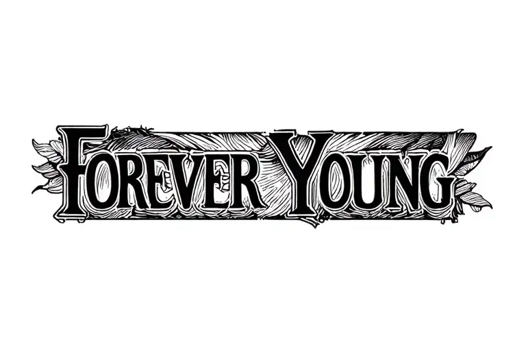 forever young man tattoo design idea