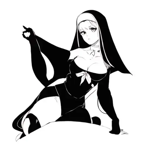 sexy big titty horny nun slut tattoo design idea