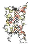 maryland flag waving tattoo design idea