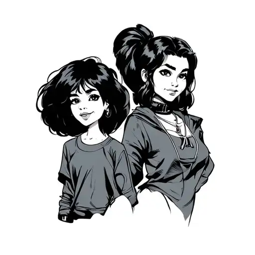 90's cartoon characters tattoo design idea