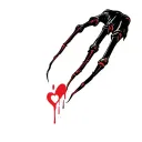 freddy krueger claw with bloody heart tattoo design idea