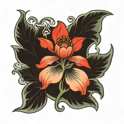 opium flower tattoo design idea