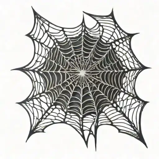 black metal spider web tattoo design idea
