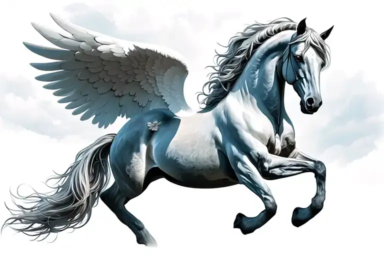 pegasus horse with wings tattoo design idea
