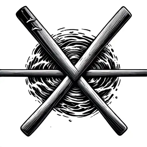white water oar crossed together tattoo design idea