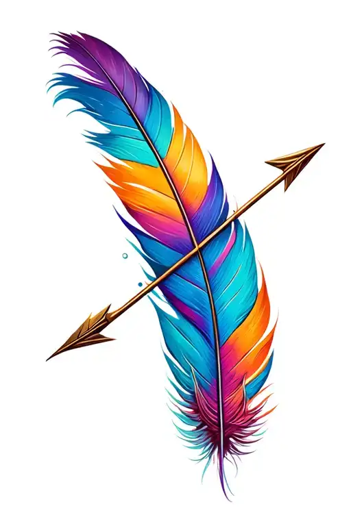 feather struck by arrow design tattoo design idea