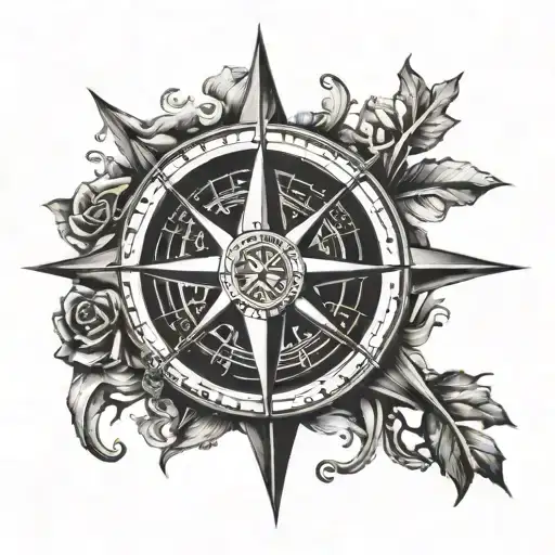A compass rose with dollar signs as the cardinal directions, representing the pursuit of wealth tattoo design idea