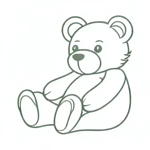 teddy bear sitting tattoo design idea