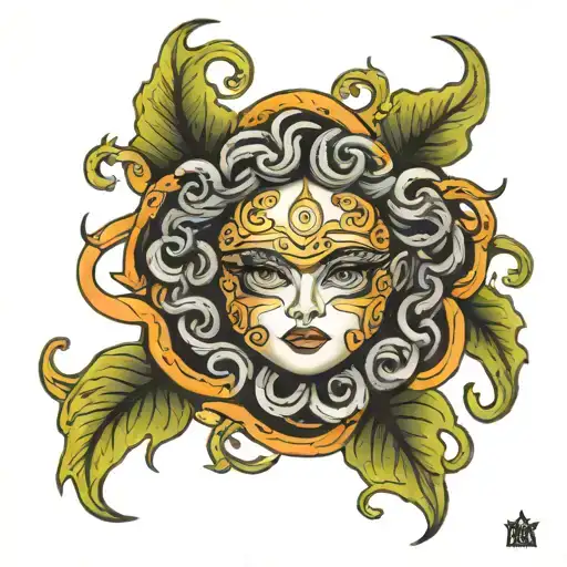 Medusa third eye tattoo design idea