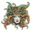 Medusa third eye tattoo design idea