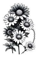 Daisy Chain petite tattoo design idea