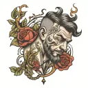 overthinking man tattoo design idea