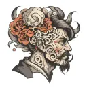 overthinking man tattoo design idea